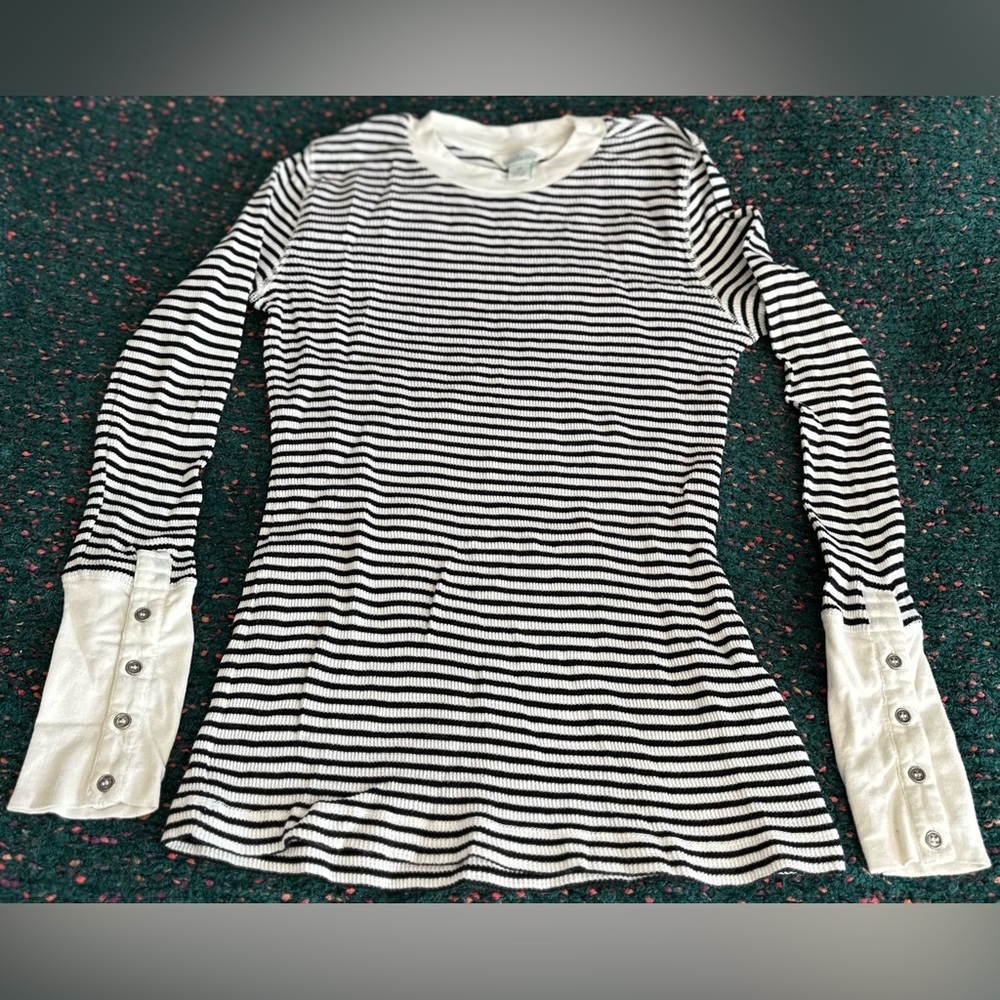 RARE Sundance NWT Stripe Black/White Crewneck—XS
